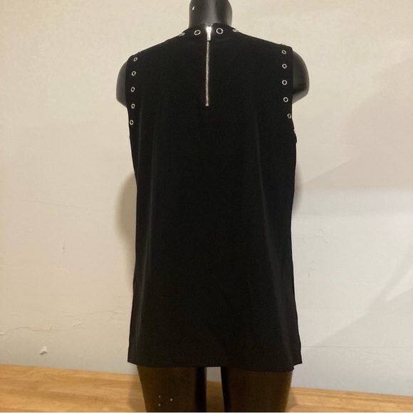 Calvin Klein Black Tank Top with Silver Tone Grommets - Picture 4 of 15